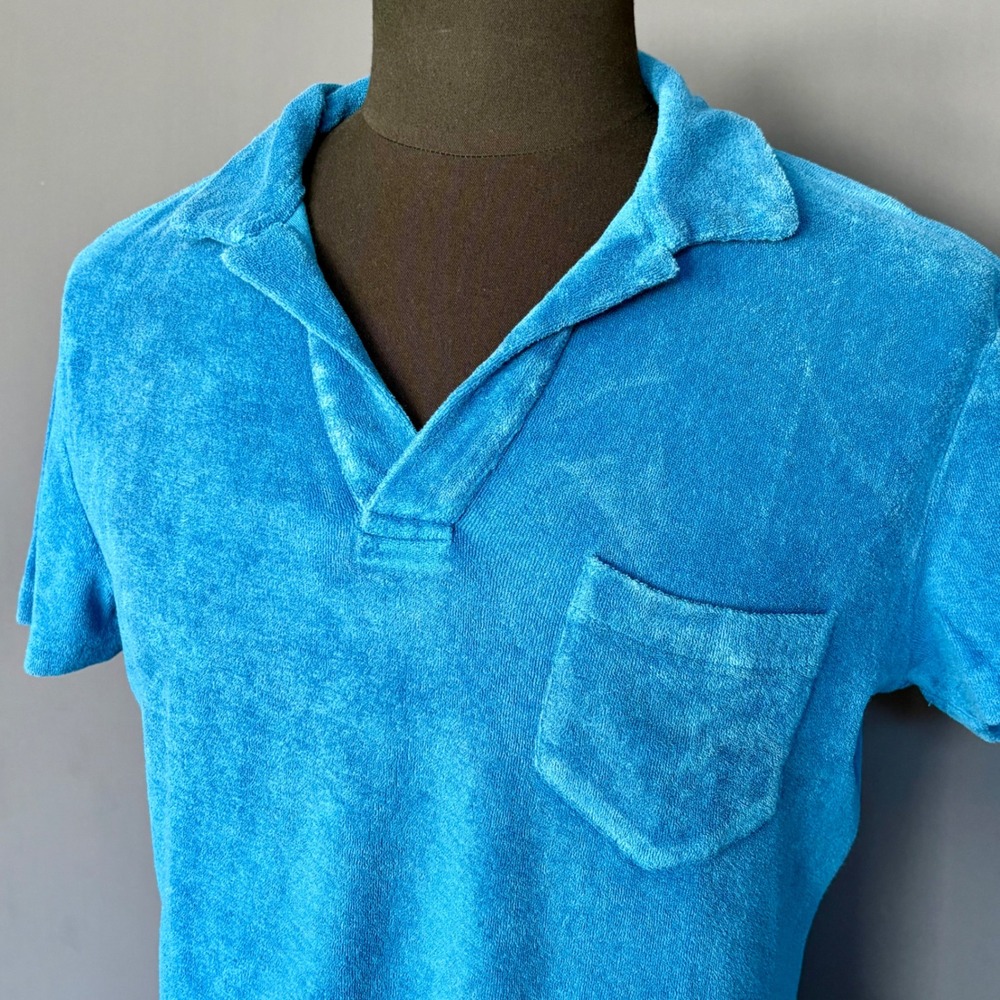 Orlebar Brown Terry Polo Shirt | Size Small | Blue Towelling